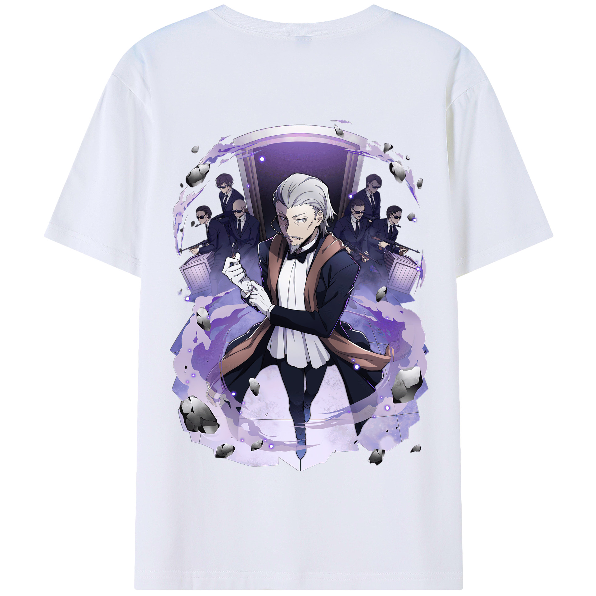 （画像用） 文豪ストレイドッグス Bungo Stray Dogs 綿100％半袖Tシャツ（背面プリント）