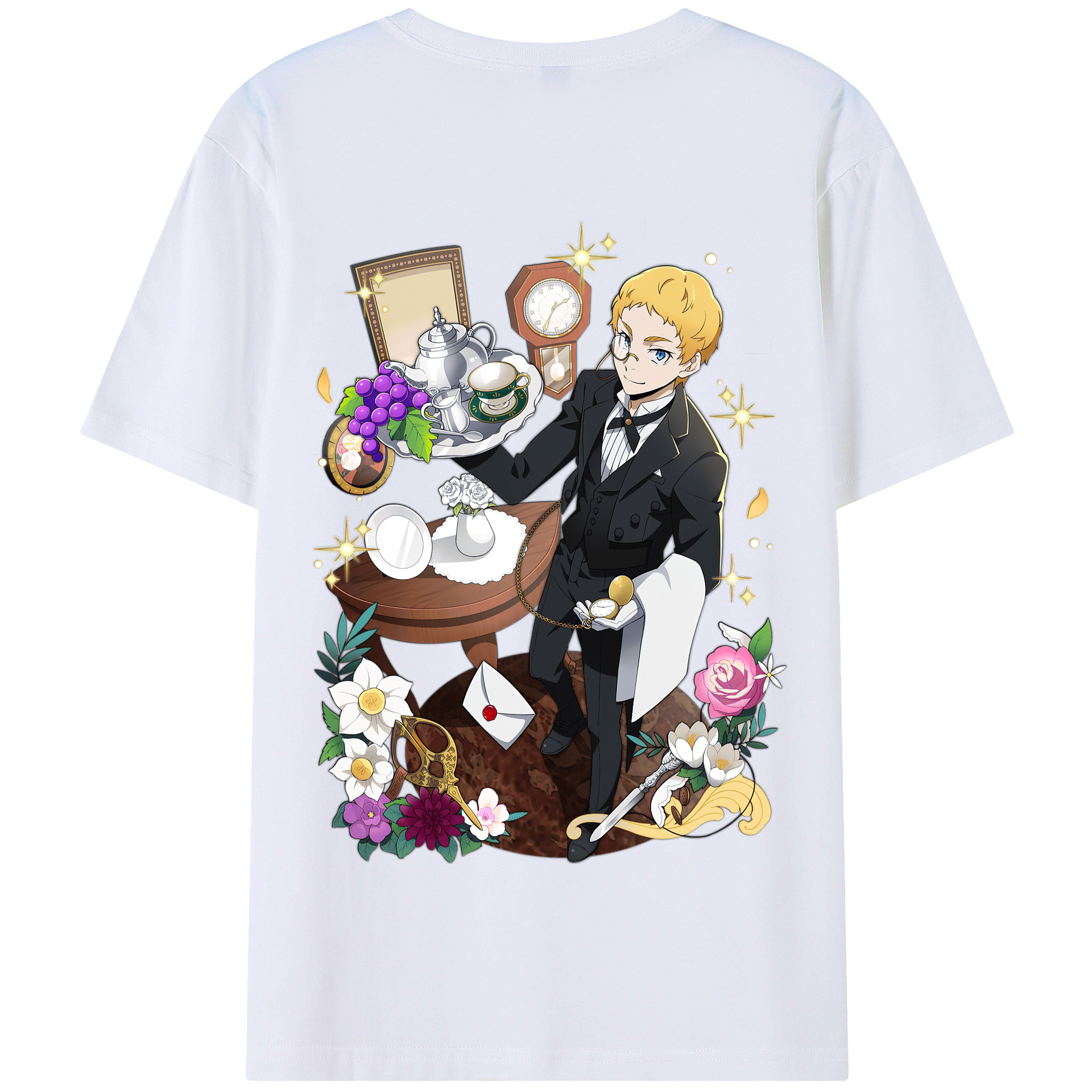 （画像用） 文豪ストレイドッグス Bungo Stray Dogs 綿100％半袖Tシャツ（背面プリント）