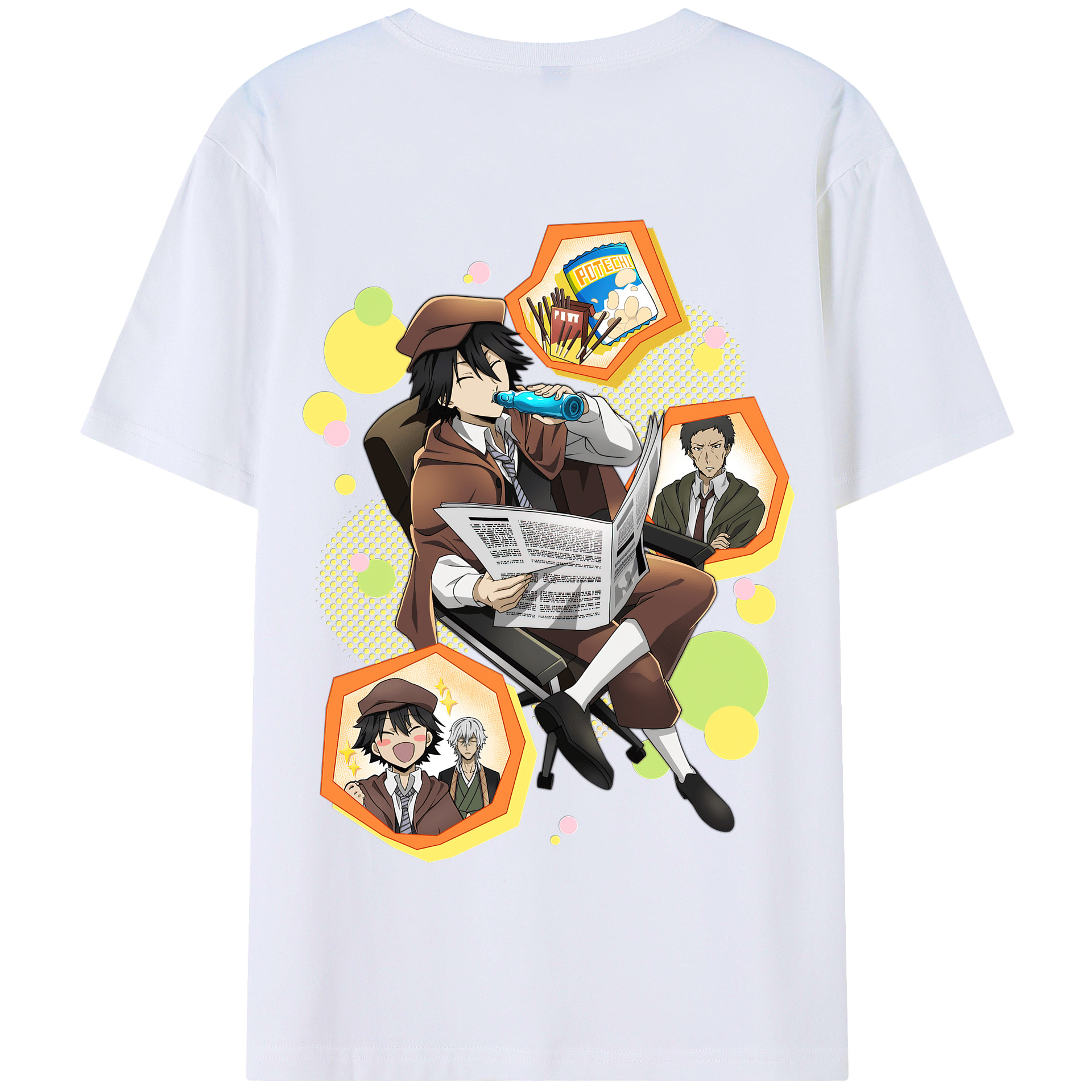 （画像用） 文豪ストレイドッグス Bungo Stray Dogs 綿100％半袖Tシャツ（背面プリント）