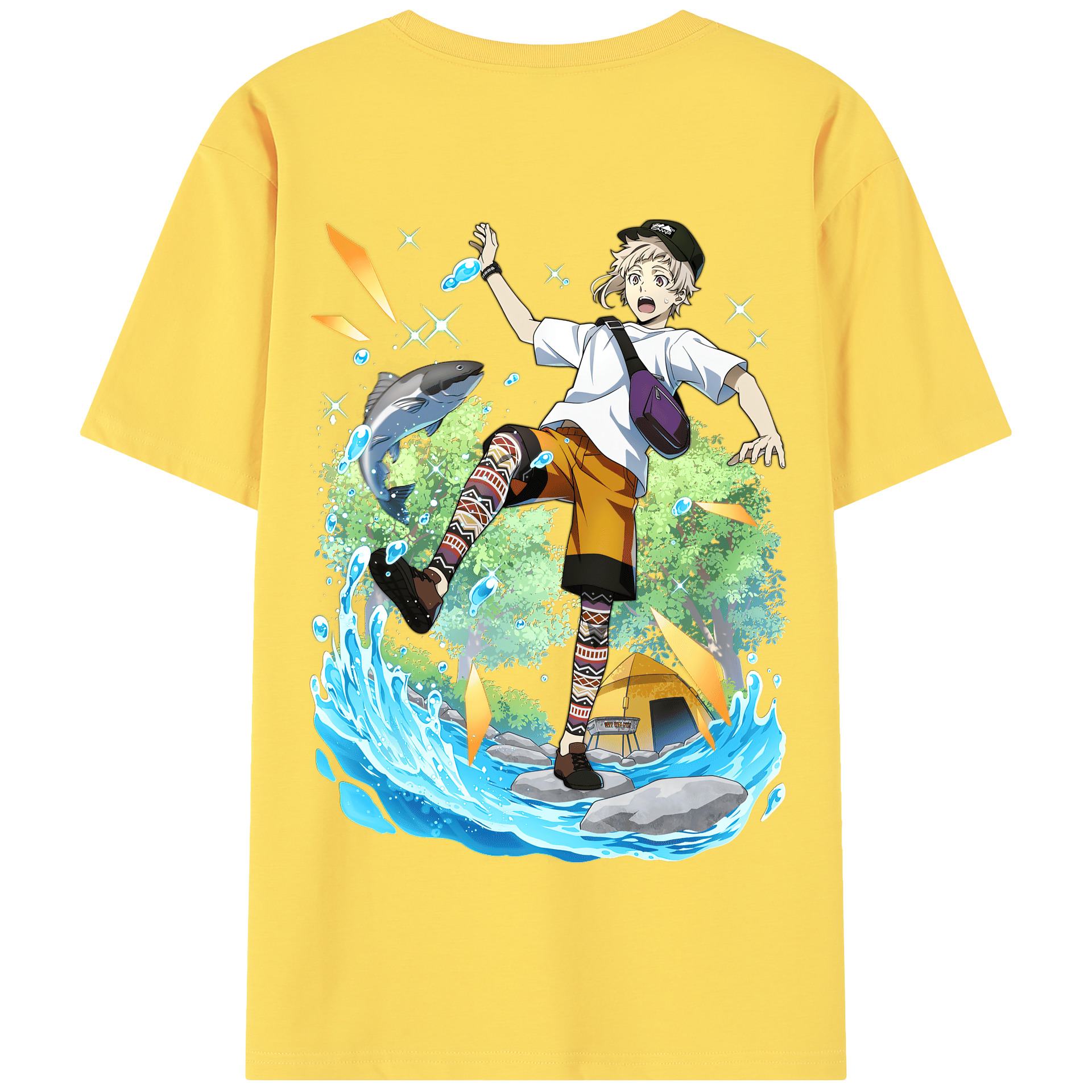 （画像用） 文豪ストレイドッグス Bungo Stray Dogs 綿100％半袖Tシャツ（背面プリント）