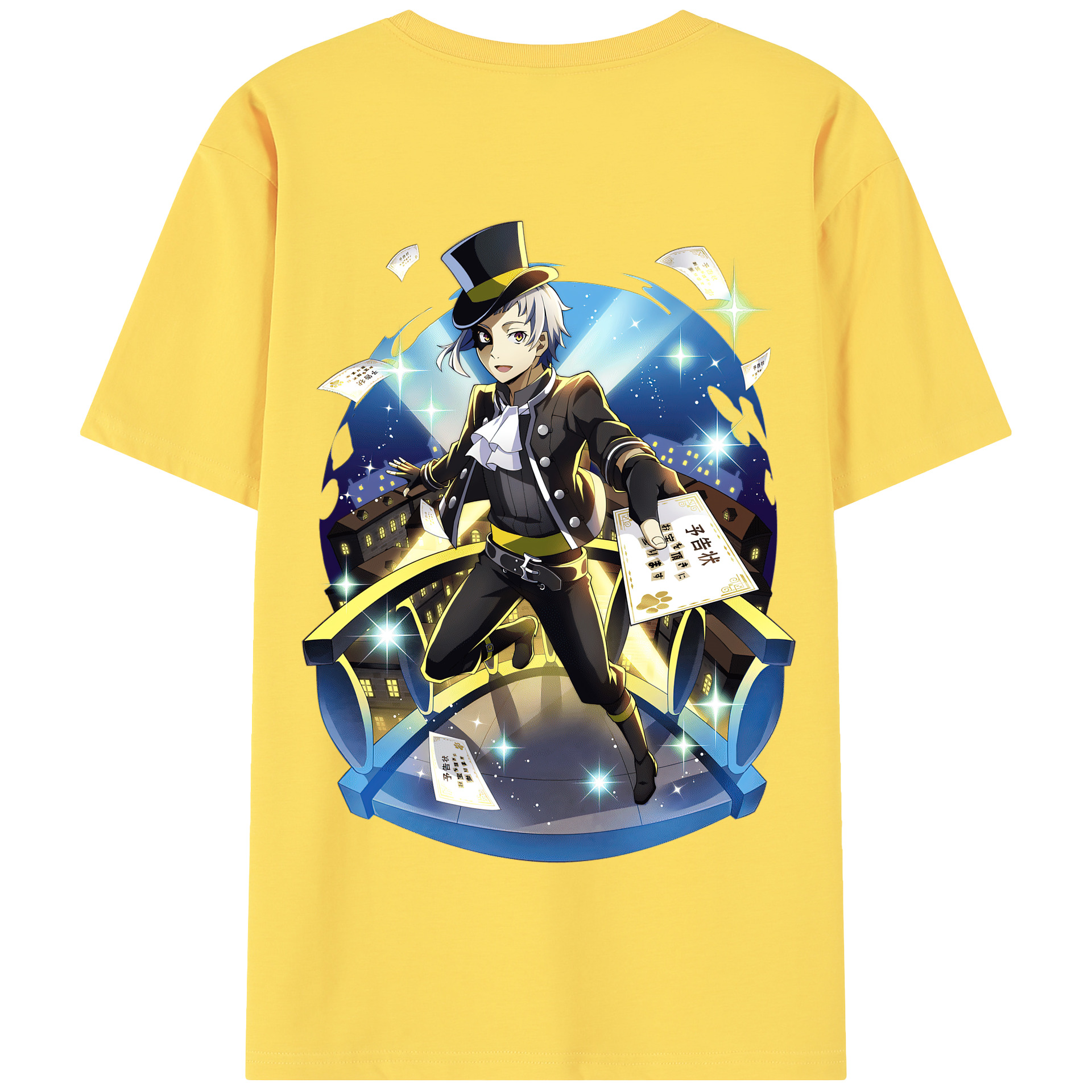 （画像用） 文豪ストレイドッグス Bungo Stray Dogs 綿100％半袖Tシャツ（背面プリント）