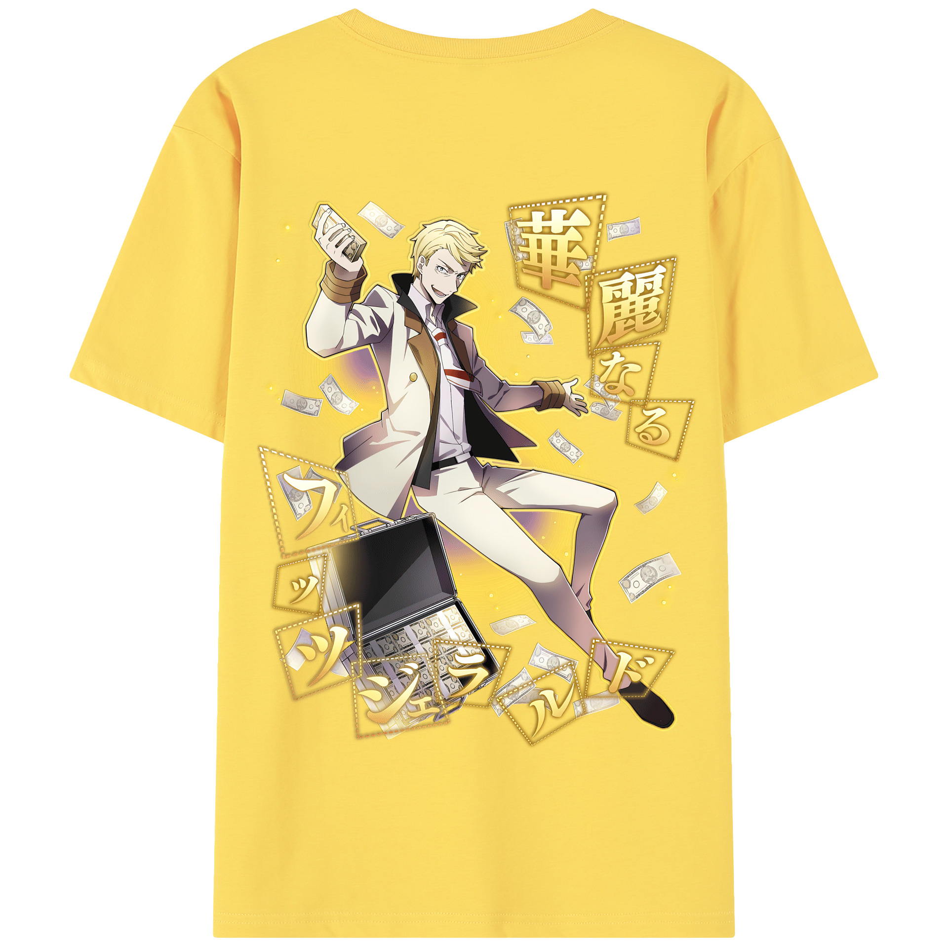 （画像用） 文豪ストレイドッグス Bungo Stray Dogs 綿100％半袖Tシャツ（背面プリント）