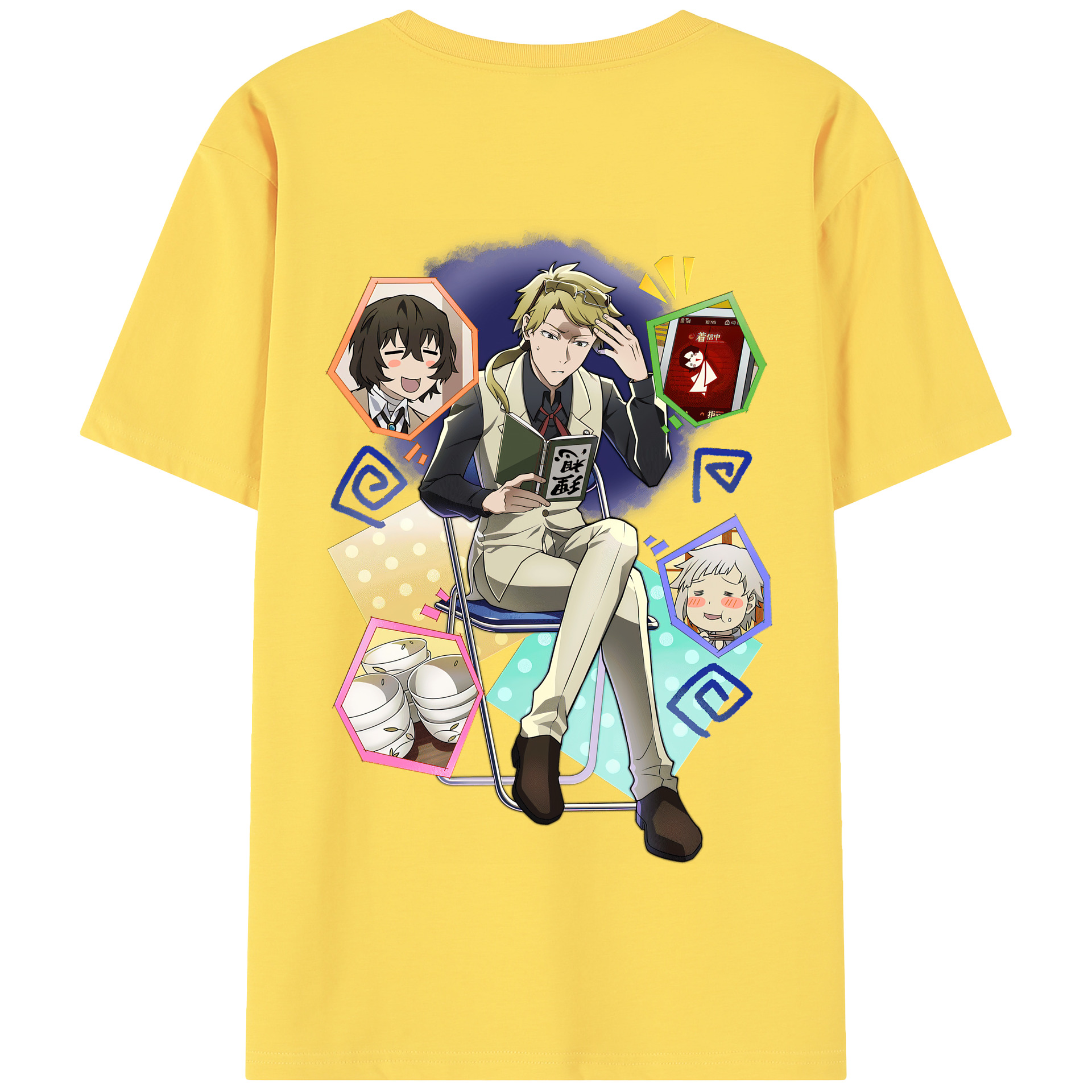 （画像用） 文豪ストレイドッグス Bungo Stray Dogs 綿100％半袖Tシャツ（背面プリント）