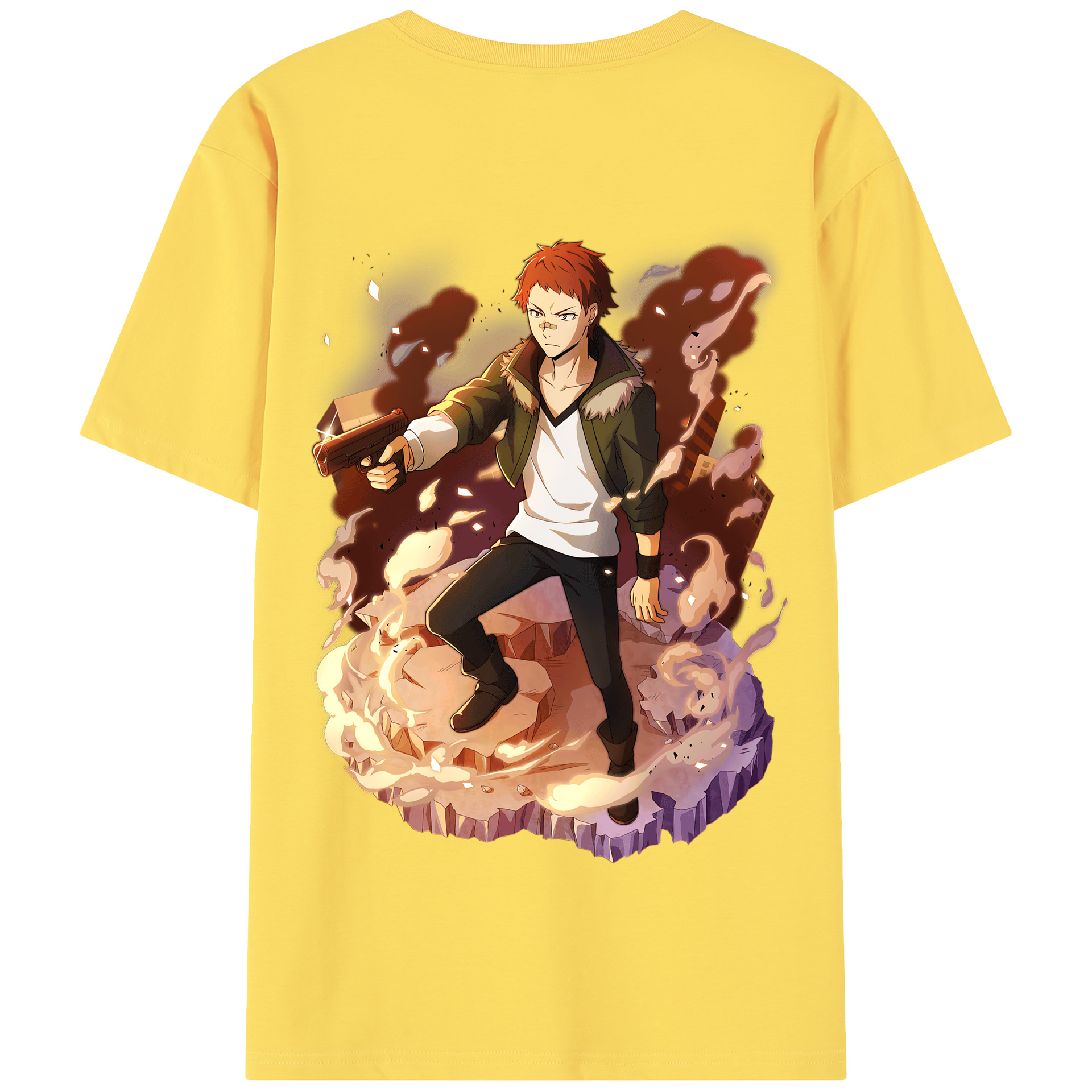 （画像用） 文豪ストレイドッグス Bungo Stray Dogs 綿100％半袖Tシャツ（背面プリント）