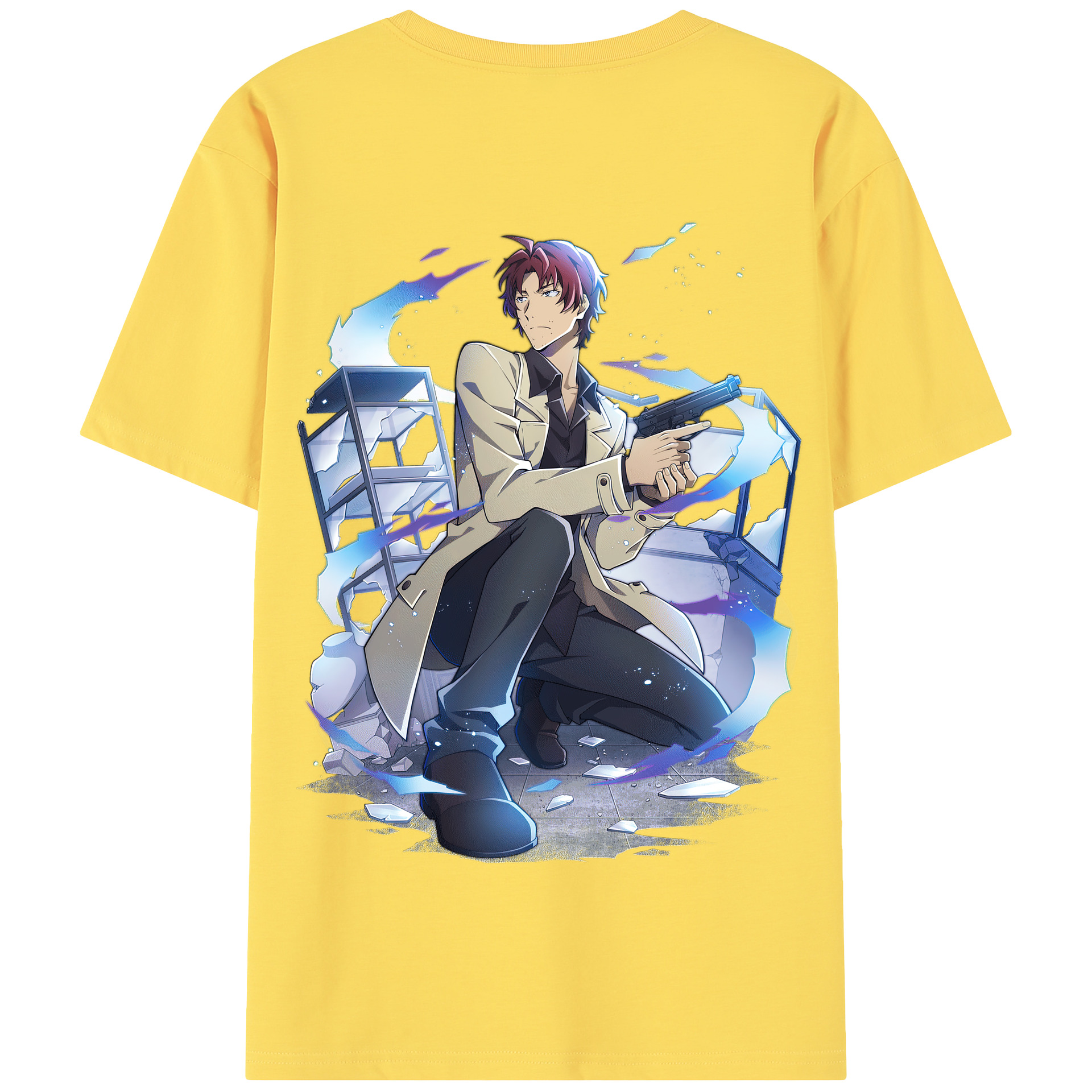 （画像用） 文豪ストレイドッグス Bungo Stray Dogs 綿100％半袖Tシャツ（背面プリント）