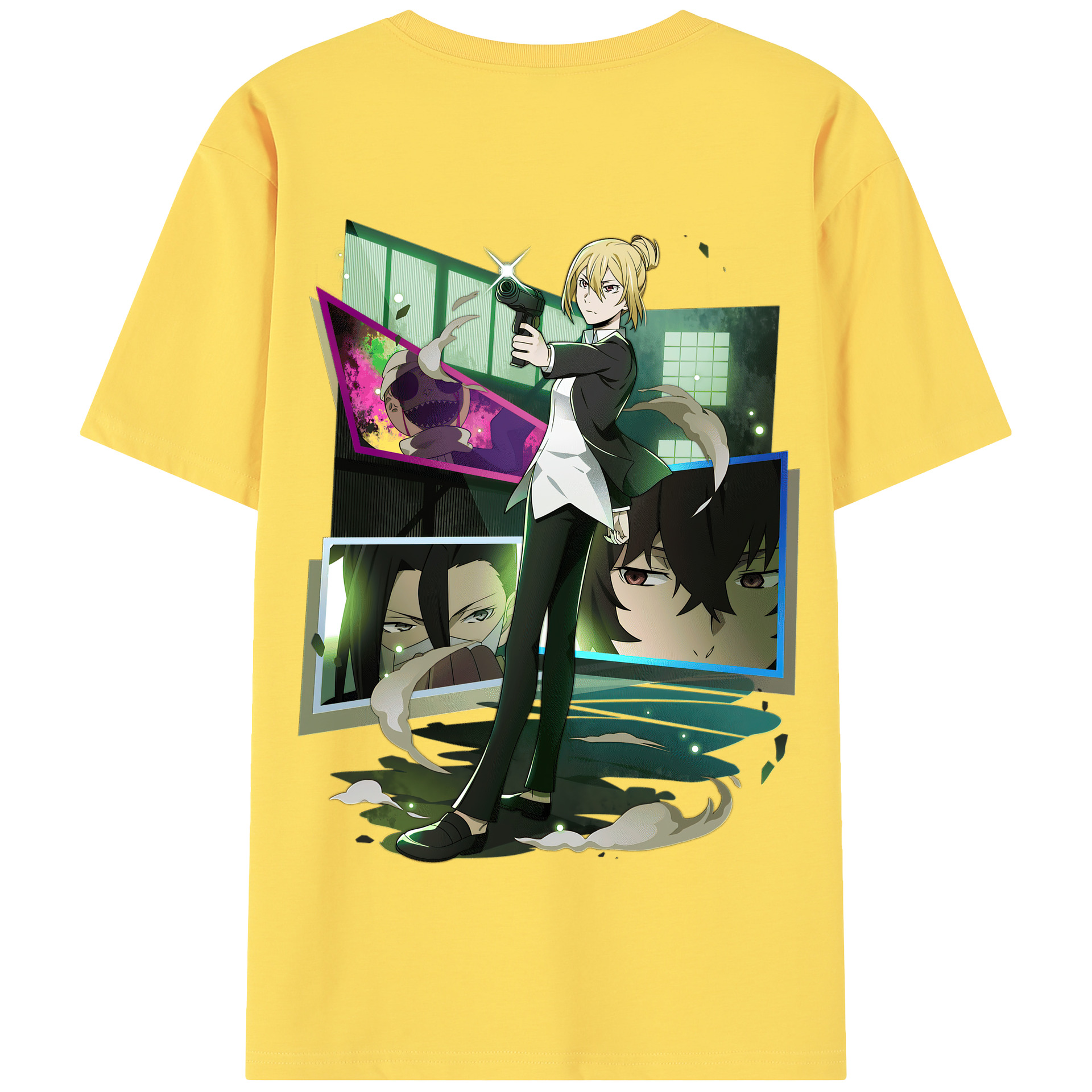 （画像用） 文豪ストレイドッグス Bungo Stray Dogs 綿100％半袖Tシャツ（背面プリント）