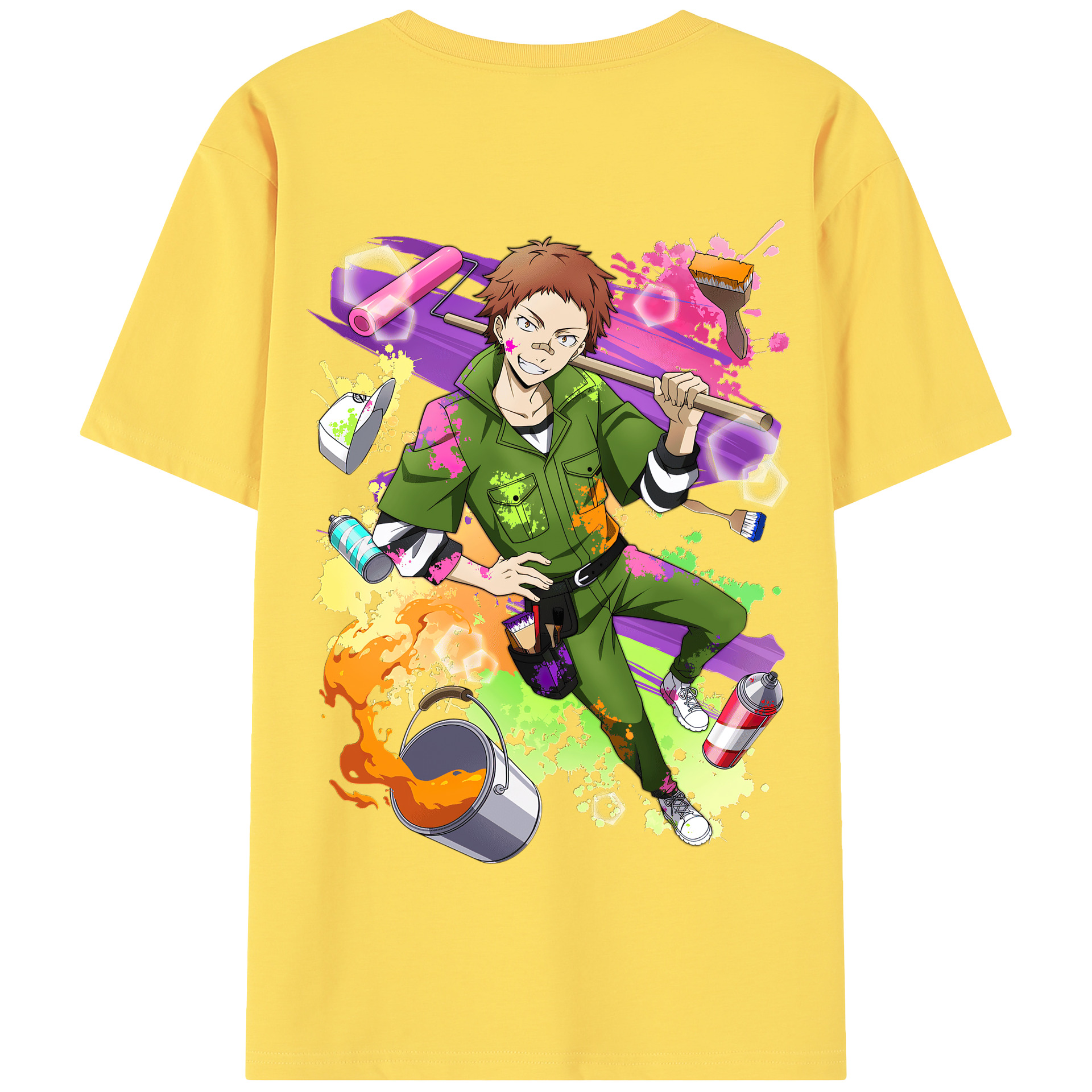 （画像用） 文豪ストレイドッグス Bungo Stray Dogs 綿100％半袖Tシャツ（背面プリント）