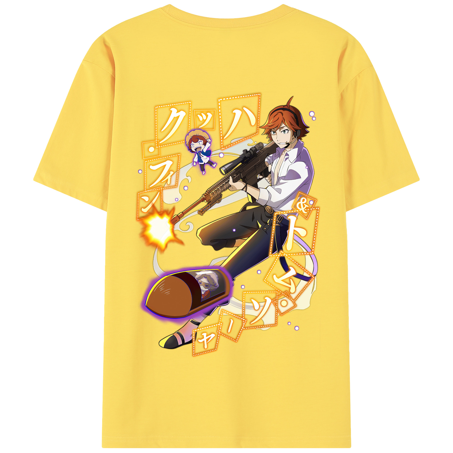 （画像用） 文豪ストレイドッグス Bungo Stray Dogs 綿100％半袖Tシャツ（背面プリント）