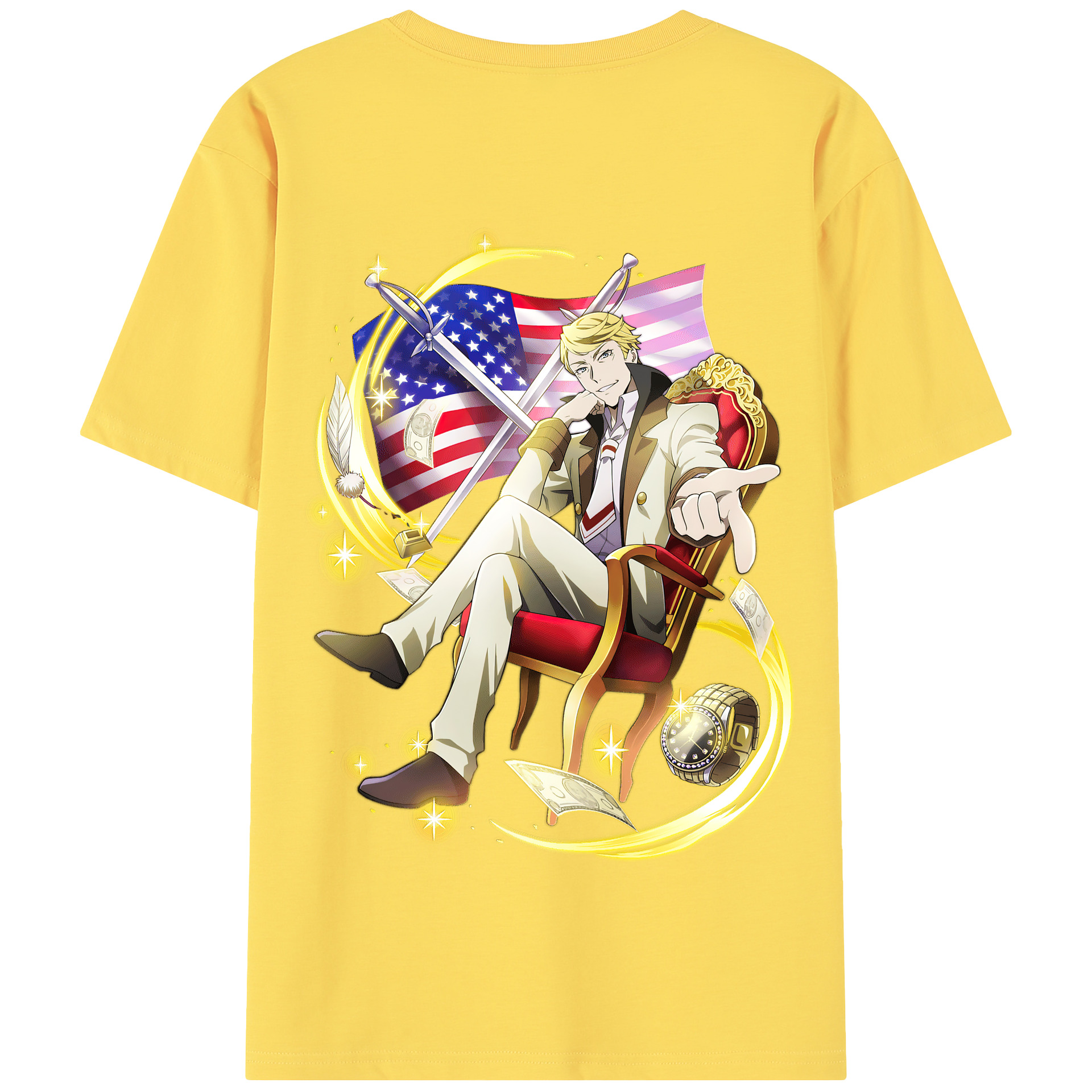 （画像用） 文豪ストレイドッグス Bungo Stray Dogs 綿100％半袖Tシャツ（背面プリント）