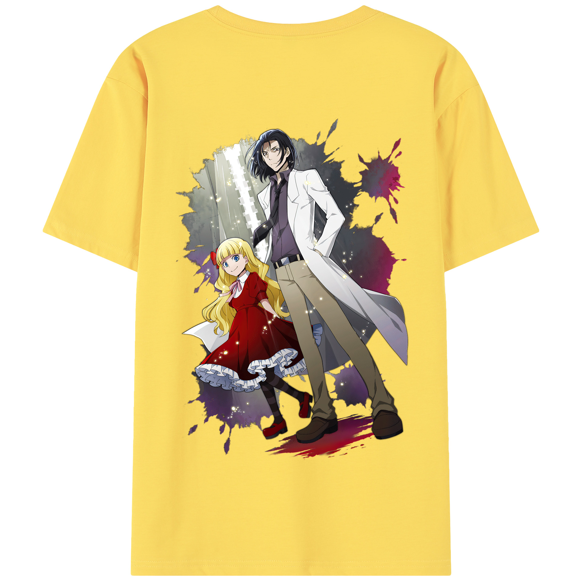 （画像用） 文豪ストレイドッグス Bungo Stray Dogs 綿100％半袖Tシャツ（背面プリント）