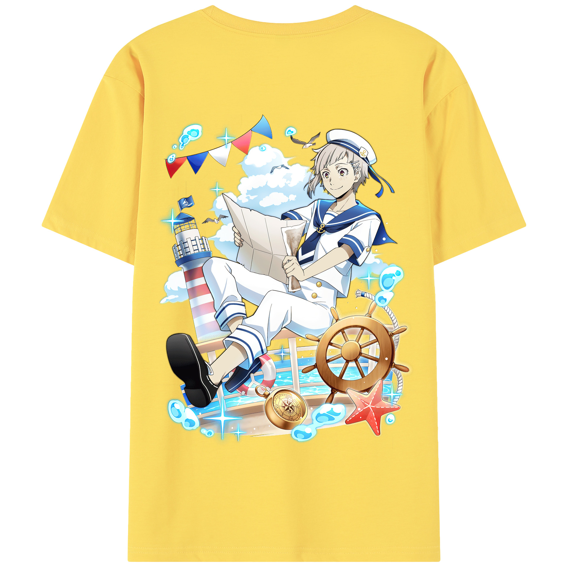 （画像用） 文豪ストレイドッグス Bungo Stray Dogs 綿100％半袖Tシャツ（背面プリント）