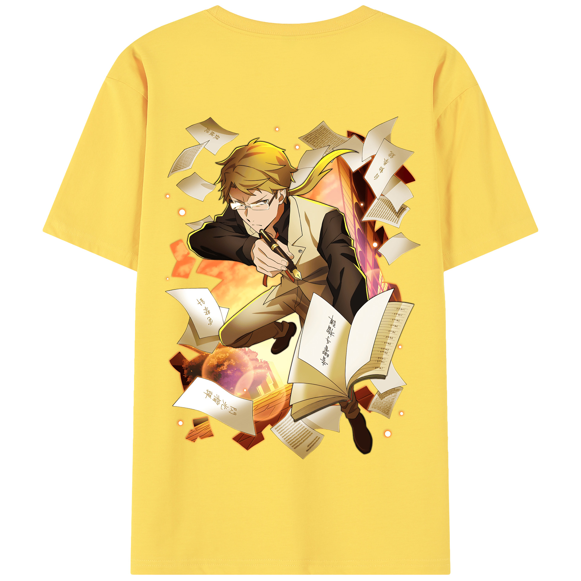 （画像用） 文豪ストレイドッグス Bungo Stray Dogs 綿100％半袖Tシャツ（背面プリント）