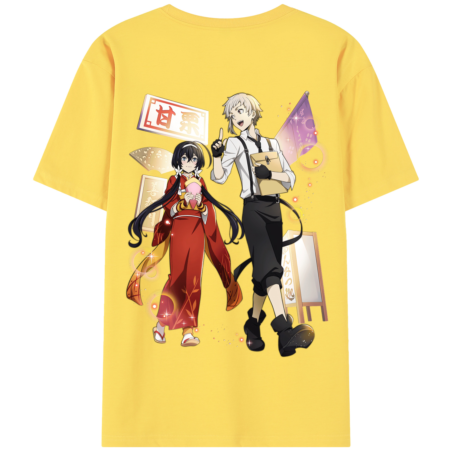 （画像用） 文豪ストレイドッグス Bungo Stray Dogs 綿100％半袖Tシャツ（背面プリント）