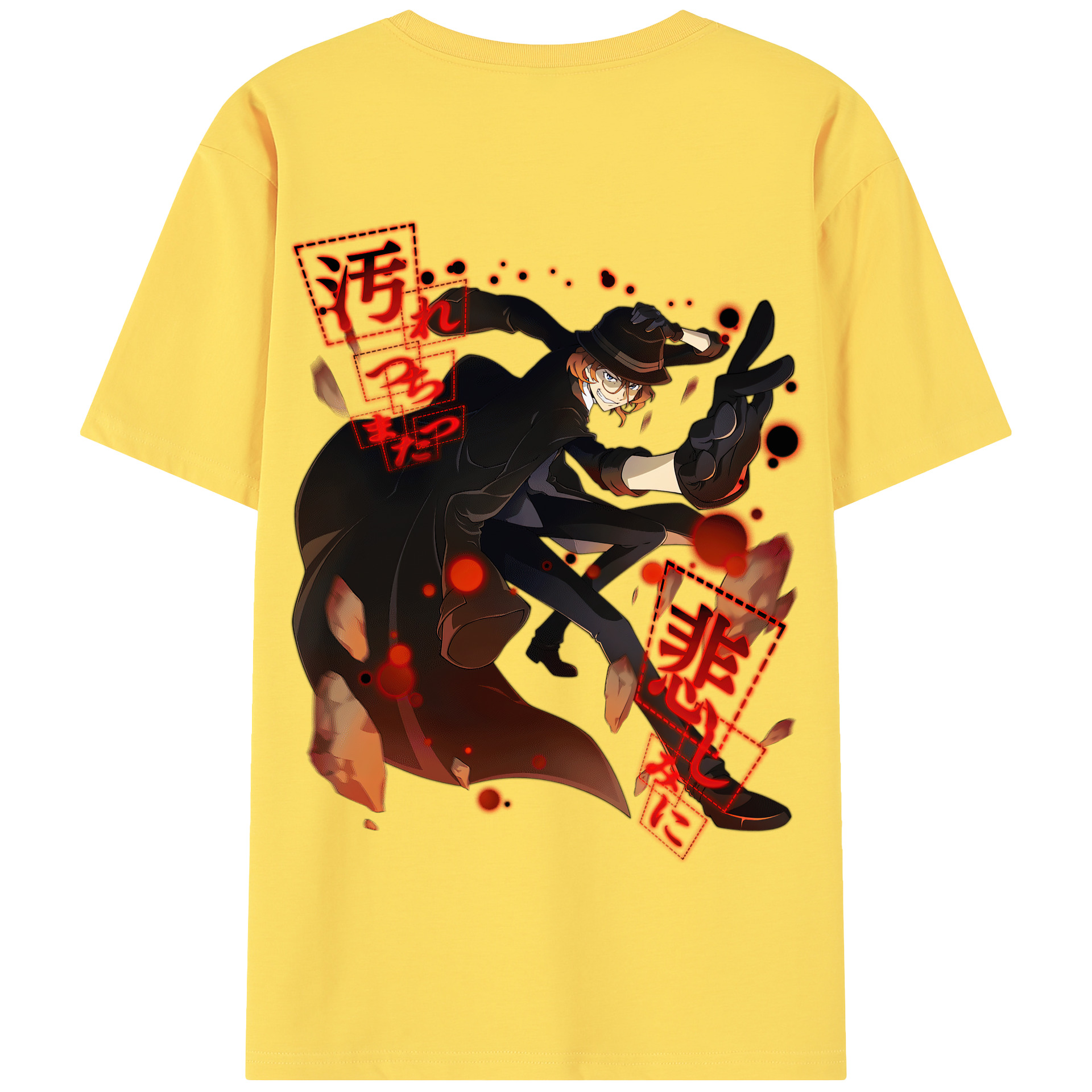 （画像用） 文豪ストレイドッグス Bungo Stray Dogs 綿100％半袖Tシャツ（背面プリント）