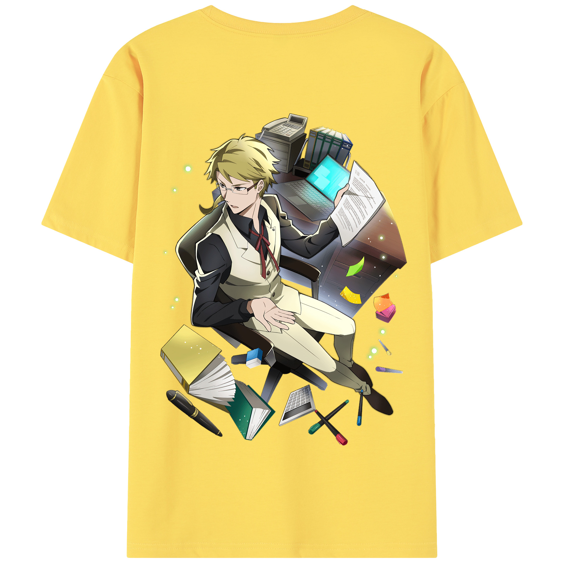 （画像用） 文豪ストレイドッグス Bungo Stray Dogs 綿100％半袖Tシャツ（背面プリント）