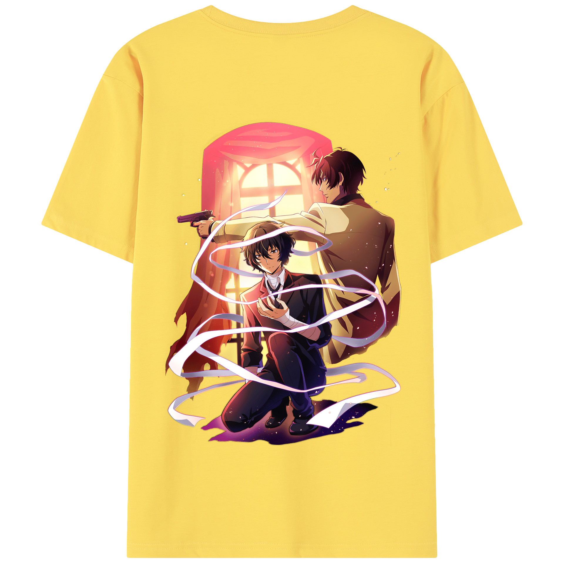 （画像用） 文豪ストレイドッグス Bungo Stray Dogs 綿100％半袖Tシャツ（背面プリント）