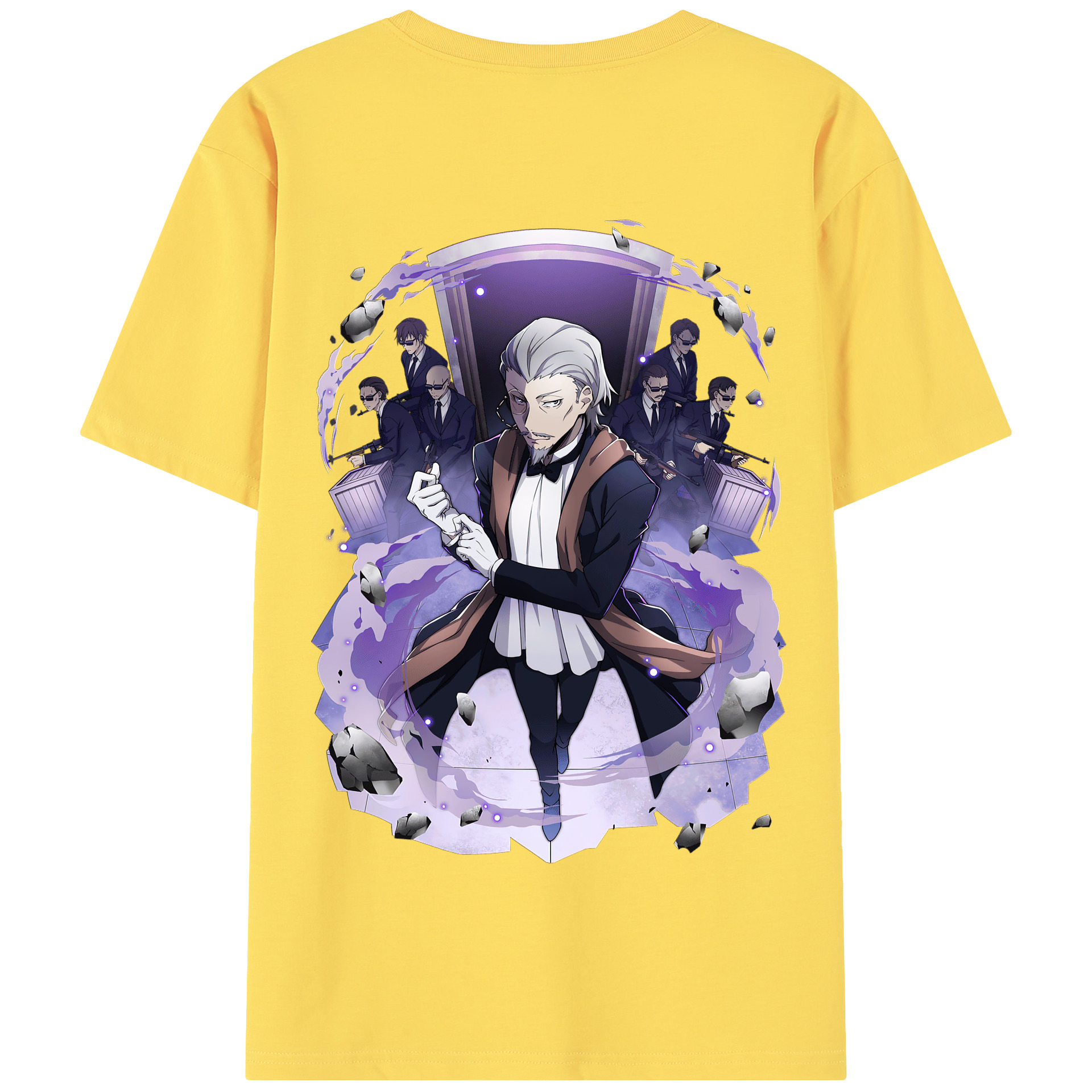 （画像用） 文豪ストレイドッグス Bungo Stray Dogs 綿100％半袖Tシャツ（背面プリント）