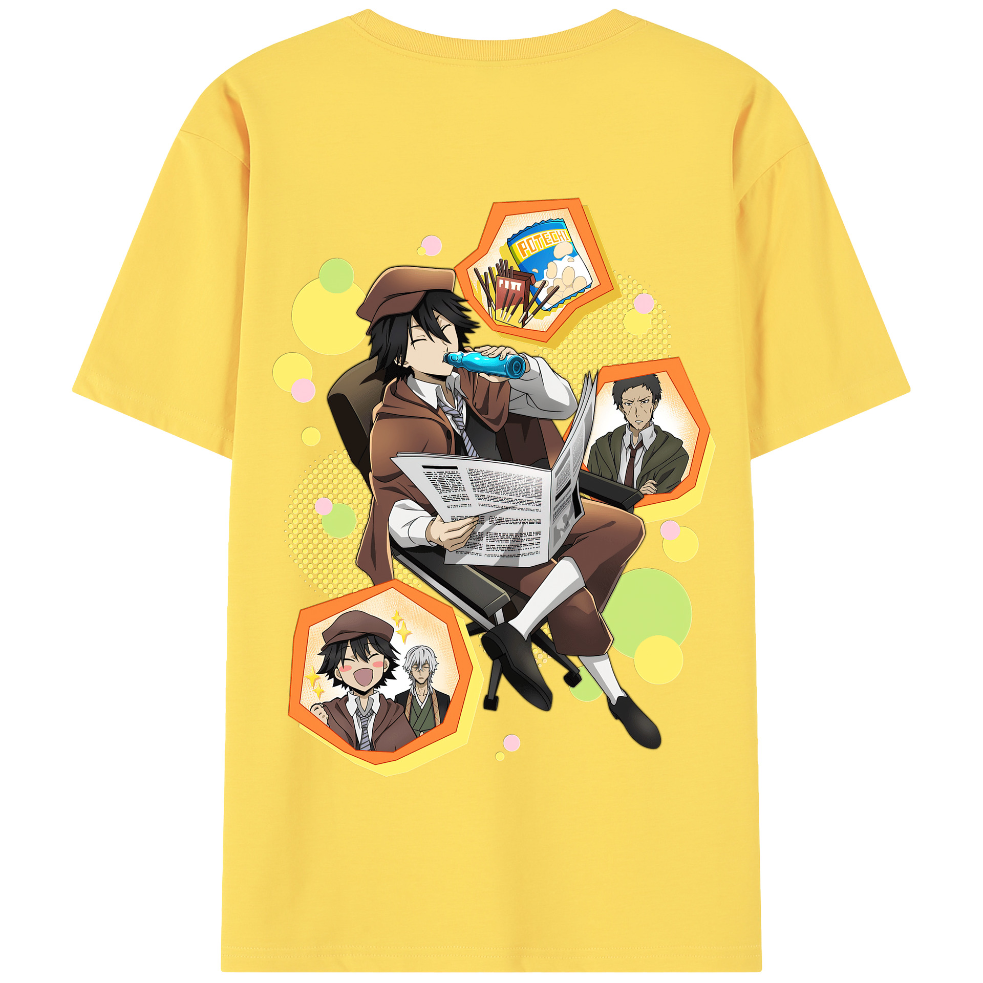 （画像用） 文豪ストレイドッグス Bungo Stray Dogs 綿100％半袖Tシャツ（背面プリント）