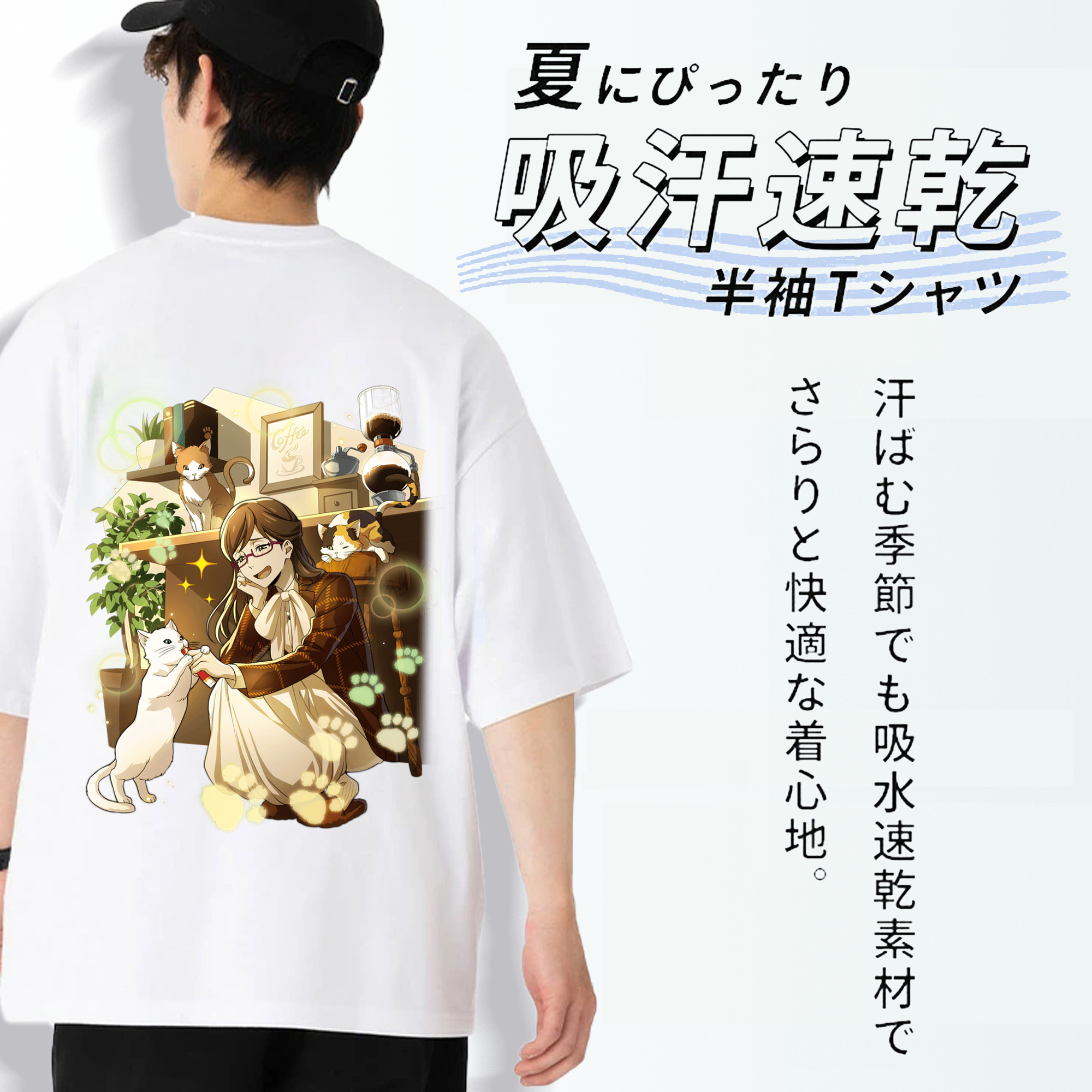 文豪ストレイドッグス Bungo Stray Dogs 綿100％半袖Tシャツ（背面プリント）