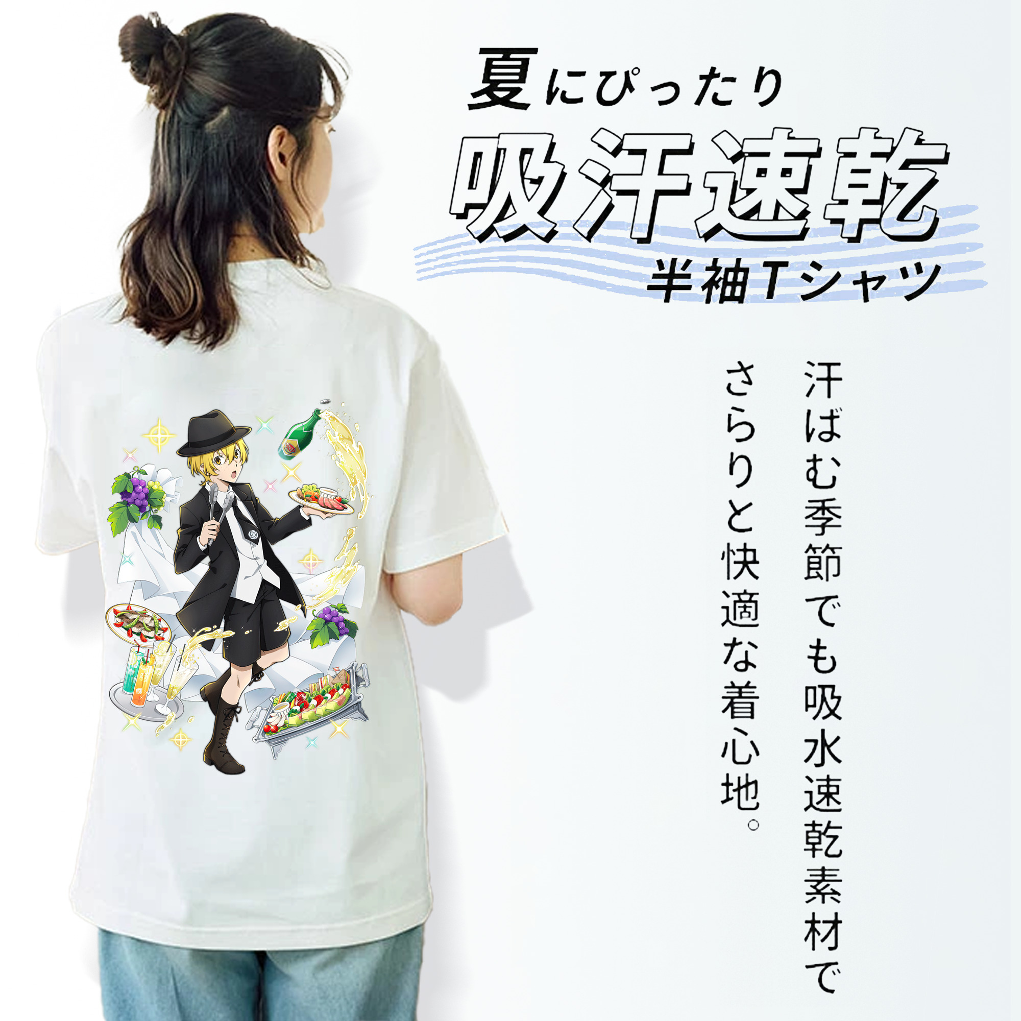 文豪ストレイドッグス Bungo Stray Dogs 綿100％半袖Tシャツ（背面プリント）