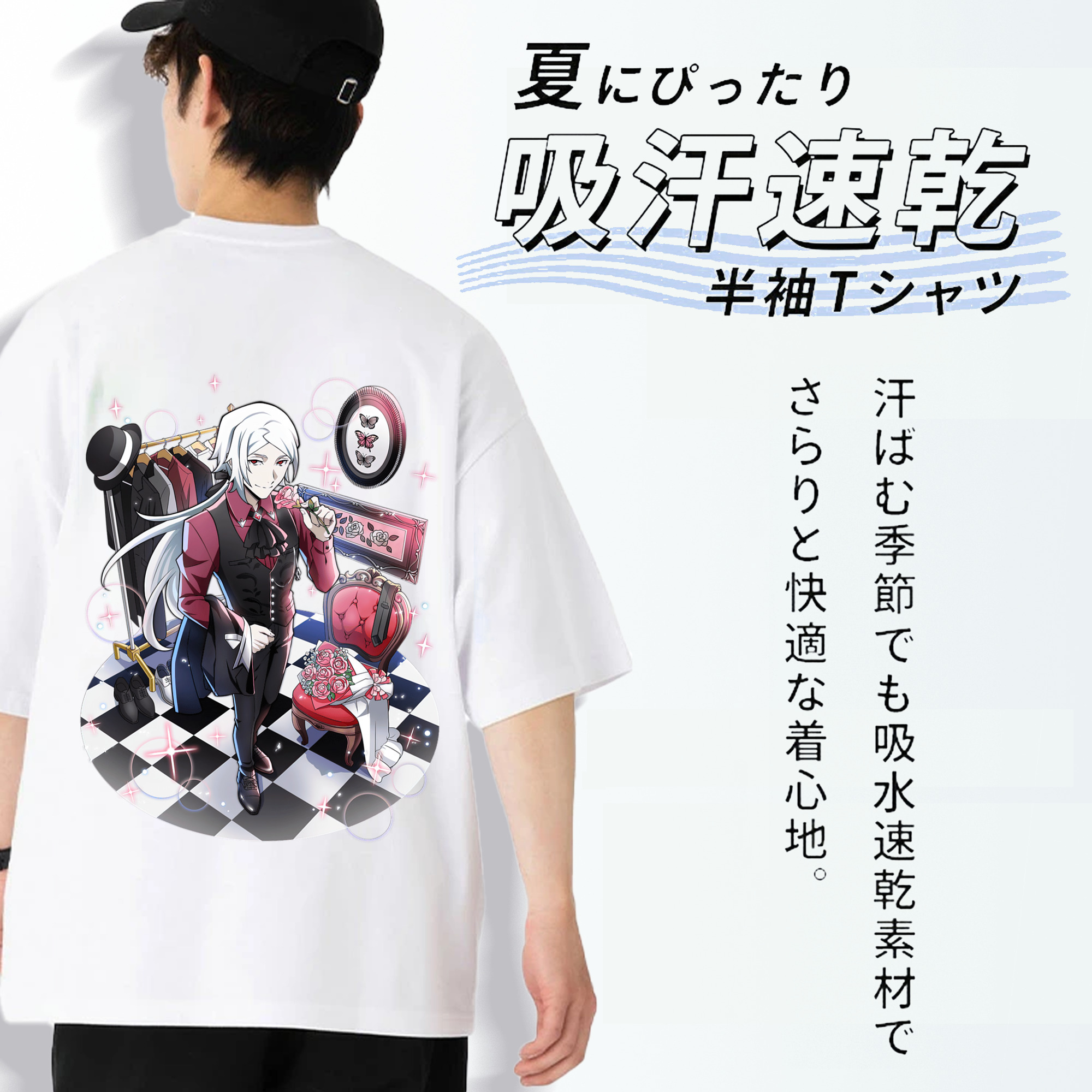 文豪ストレイドッグス Bungo Stray Dogs 綿100％半袖Tシャツ（背面プリント）
