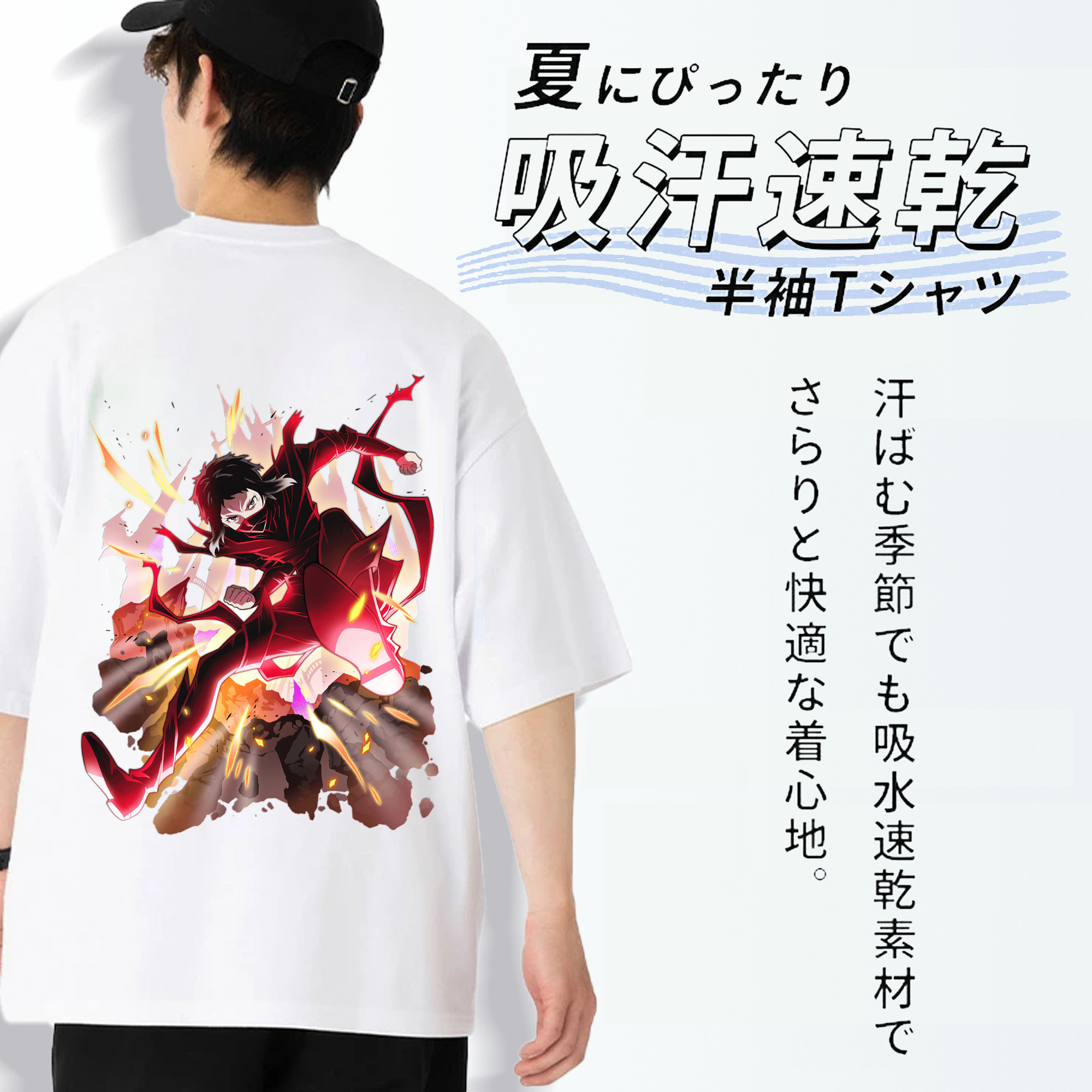文豪ストレイドッグス Bungo Stray Dogs 綿100％半袖Tシャツ（背面プリント）