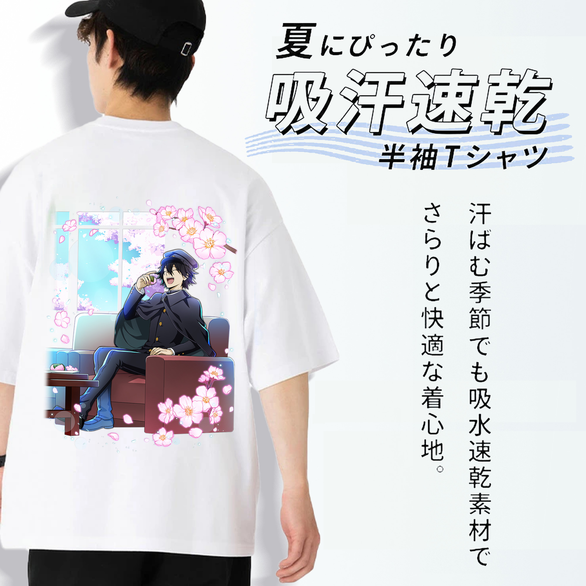 文豪ストレイドッグス Bungo Stray Dogs 綿100％半袖Tシャツ（背面プリント）