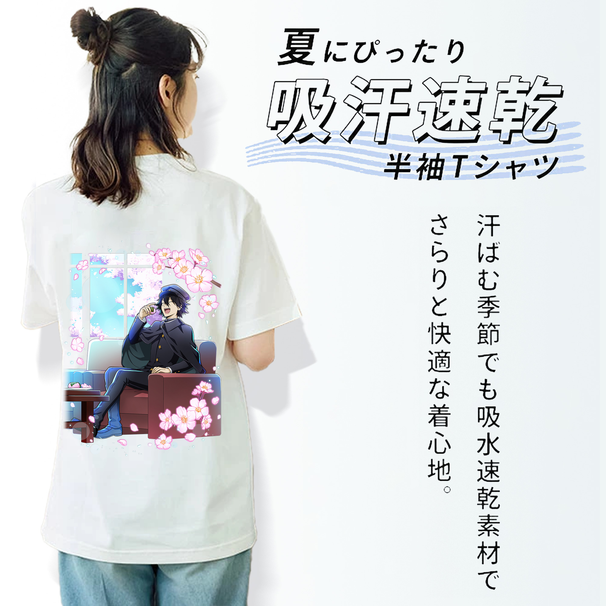 文豪ストレイドッグス Bungo Stray Dogs 綿100％半袖Tシャツ（背面プリント）